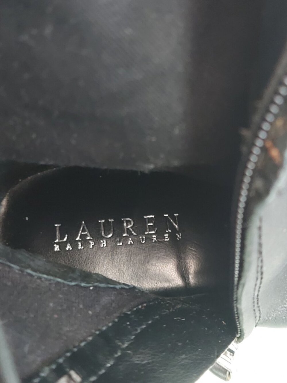 Lauren Ralph Lauren Berna Two-Tone Riding Boot · Size 8.5 · Black & Brown - Picture 11 of 16